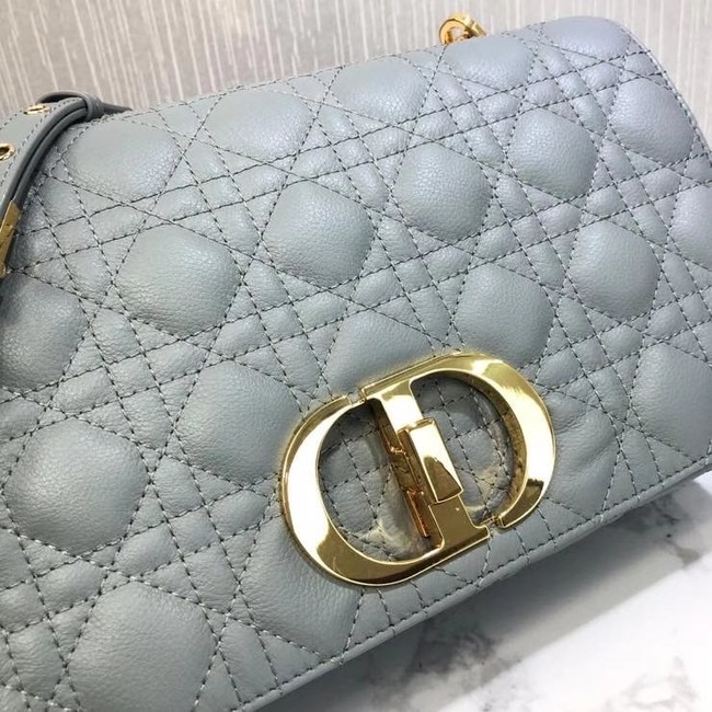 LARGE DIOR CARO BAG Soft Cannage Calfskin M9243U grey