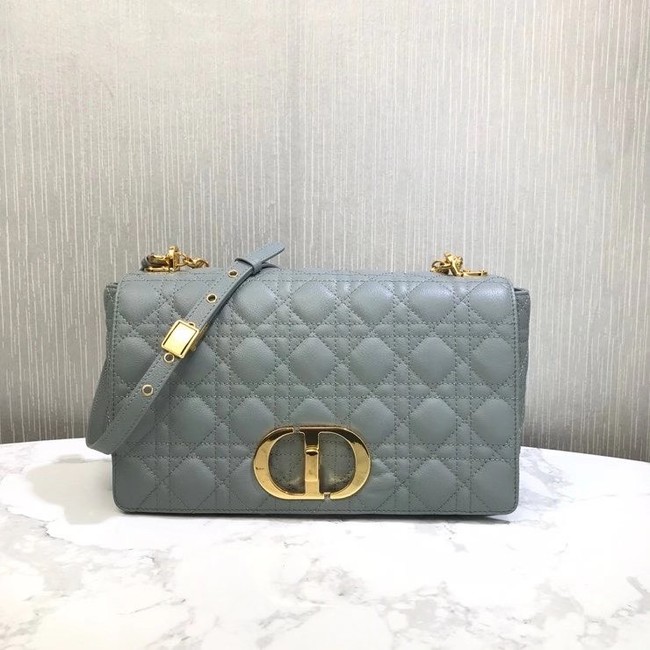 LARGE DIOR CARO BAG Soft Cannage Calfskin M9243U grey