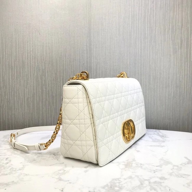 LARGE DIOR CARO BAG Soft Cannage Calfskin M9243U white