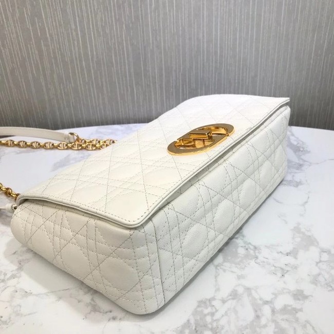 LARGE DIOR CARO BAG Soft Cannage Calfskin M9243U white