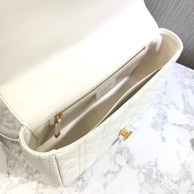 LARGE DIOR CARO BAG Soft Cannage Calfskin M9243U white