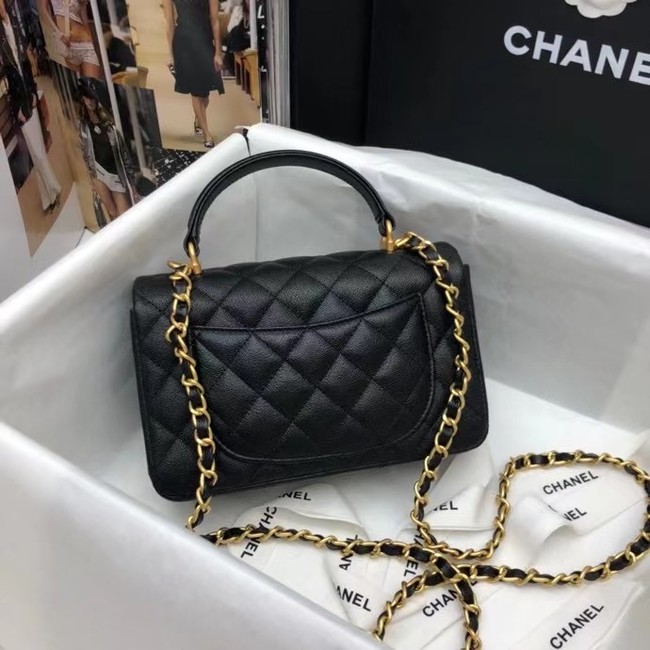 CHANEL mini flap bag with top handle AS2431 black