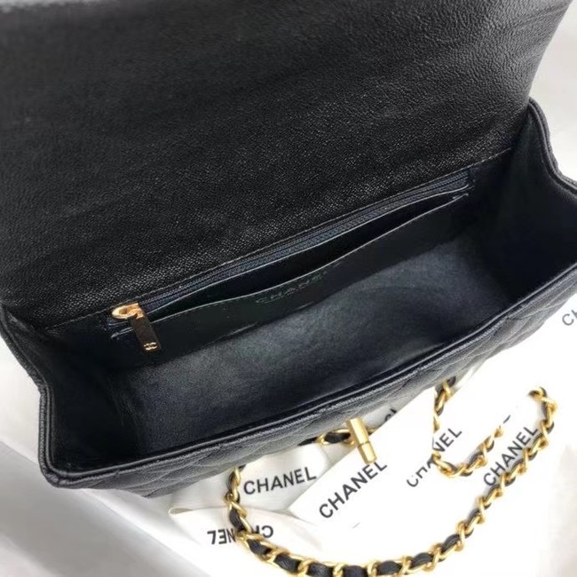 CHANEL mini flap bag with top handle AS2431 black