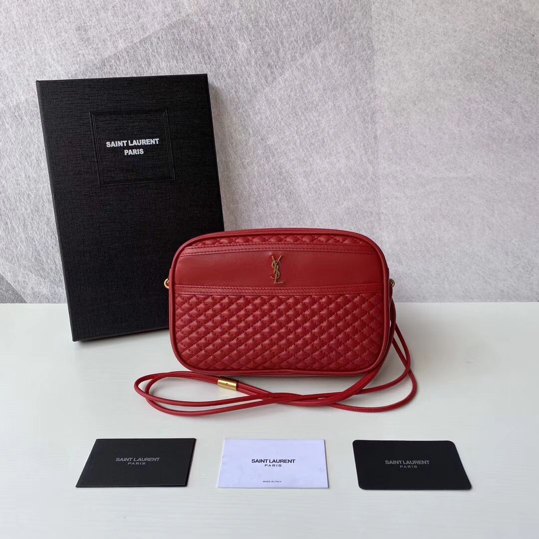 SAINT LAURENT VICTOIRE CAMERA BAG IN QUILTED LAMBSKIN 6489901 red