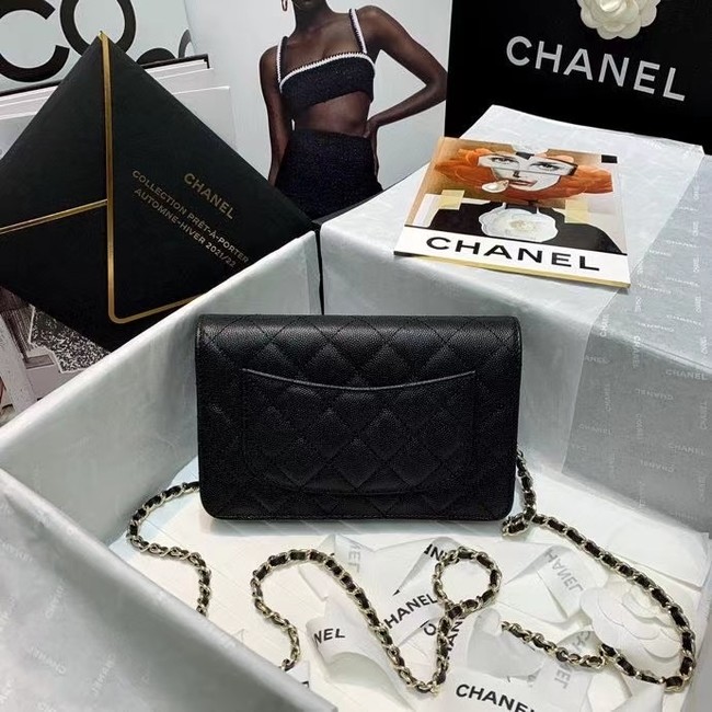 Chanel mini flap bag Grained Calfskin A81066 black