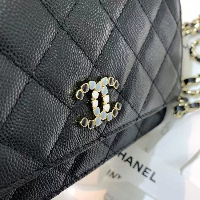 Chanel mini flap bag Grained Calfskin A81066 black