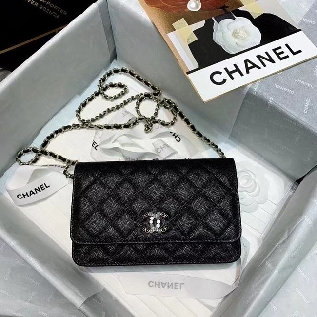 Chanel mini flap bag Grained Calfskin A81066 black