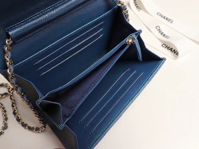 Chanel mini flap bag Grained Calfskin A84512 blue