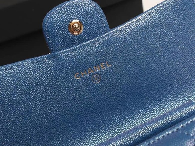 Chanel mini flap bag Grained Calfskin A84512 blue