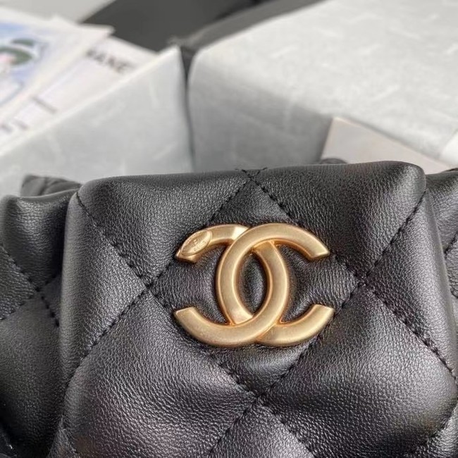 chanel mini Lambskin tote AS2390 black