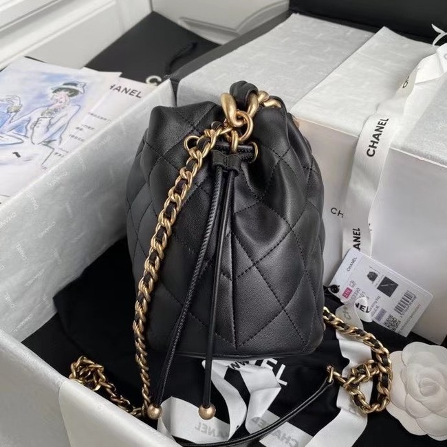 chanel mini Lambskin tote AS2390 black