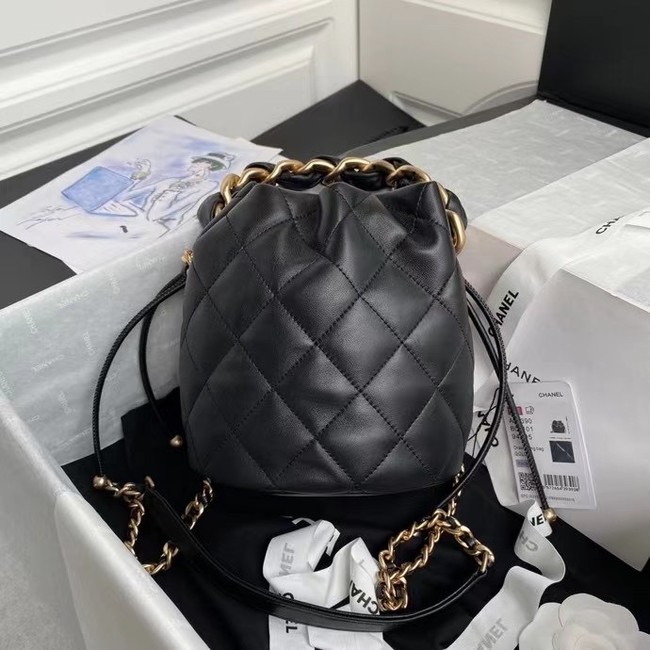 chanel mini Lambskin tote AS2390 black