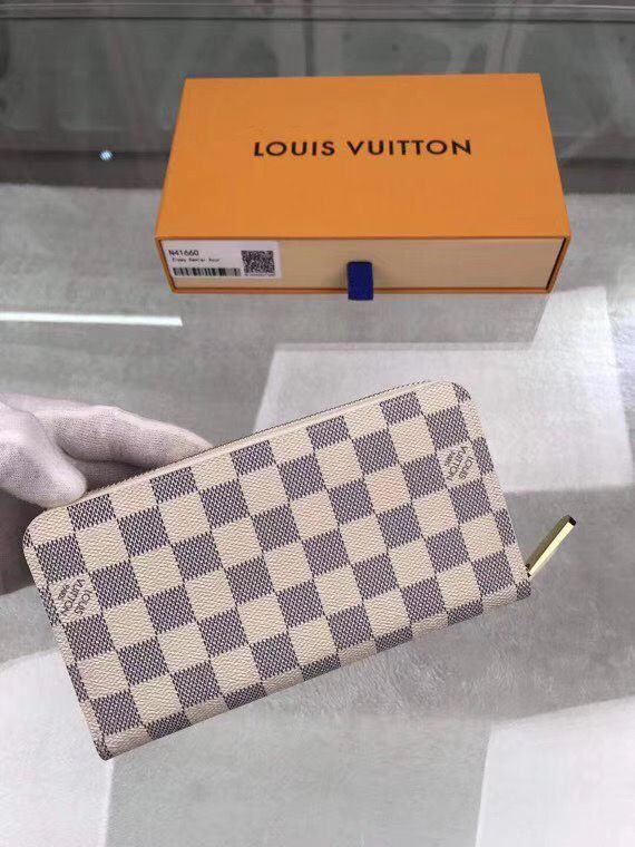 Louis Vuitton Damier Azur Zippy Wallet N41660 Beige