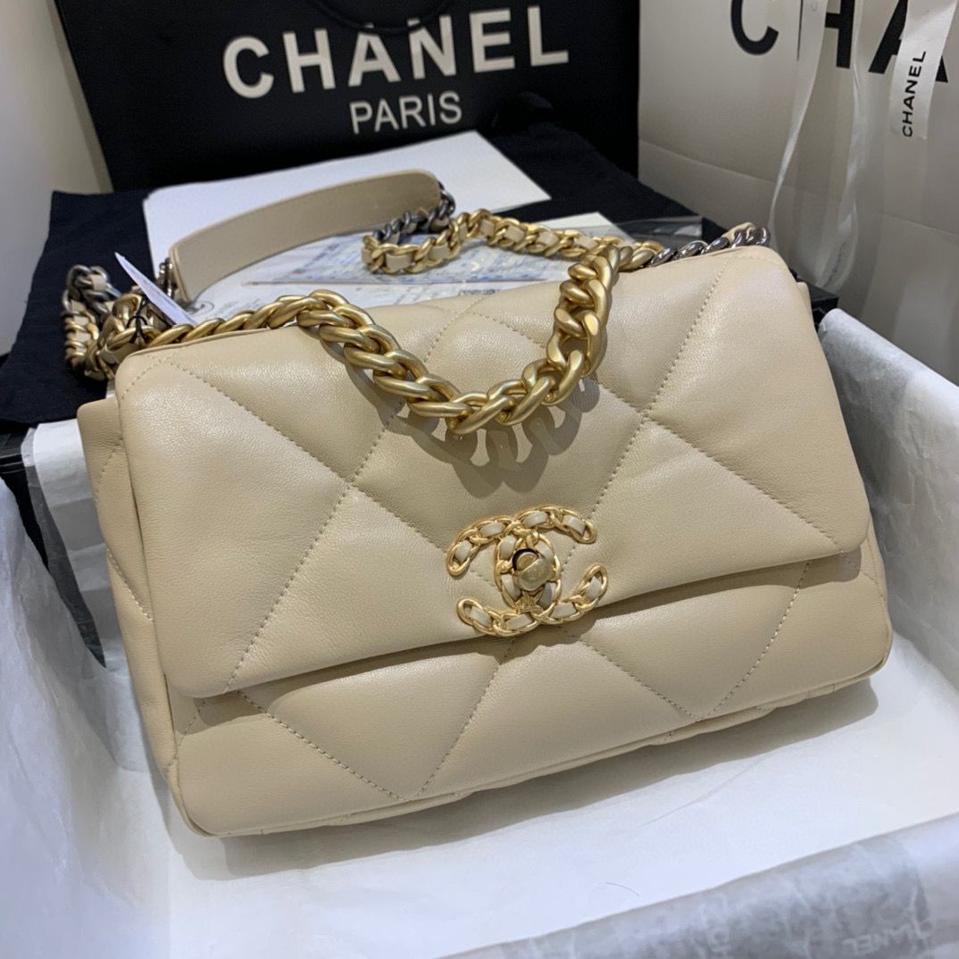 Chanel 19 flap bag AS1160 AS1161 AS1162 Nude