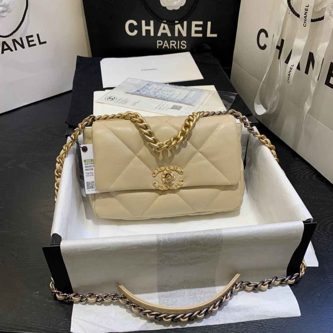 Chanel 19 flap bag AS1160 AS1161 AS1162 Nude