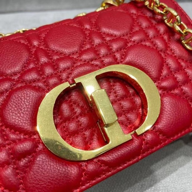 Dior SMALL DIOR CARO BAG red Soft Cannage Calfskin M9241