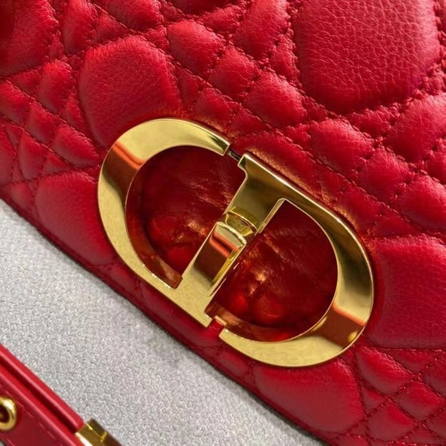 Dior SMALL DIOR CARO BAG red Soft Cannage Calfskin M9241