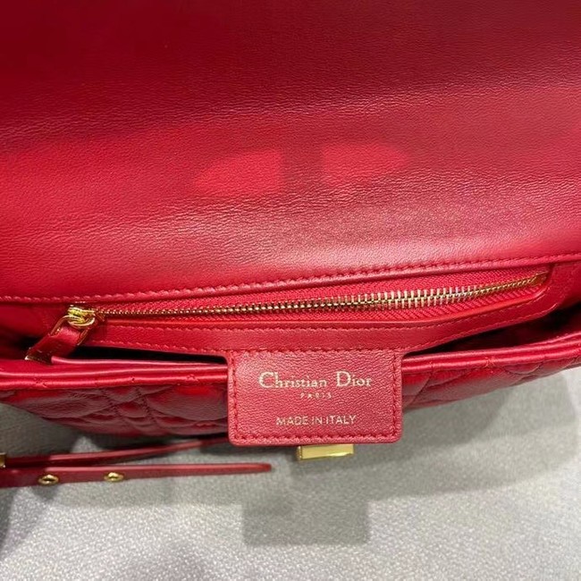 Dior SMALL DIOR CARO BAG red Soft Cannage Calfskin M9241