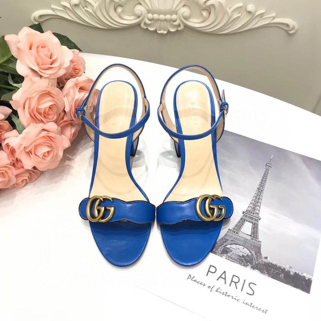 Gucci Sandals Shoes 1CM 7CM 10CM Heels GG6326 Blue