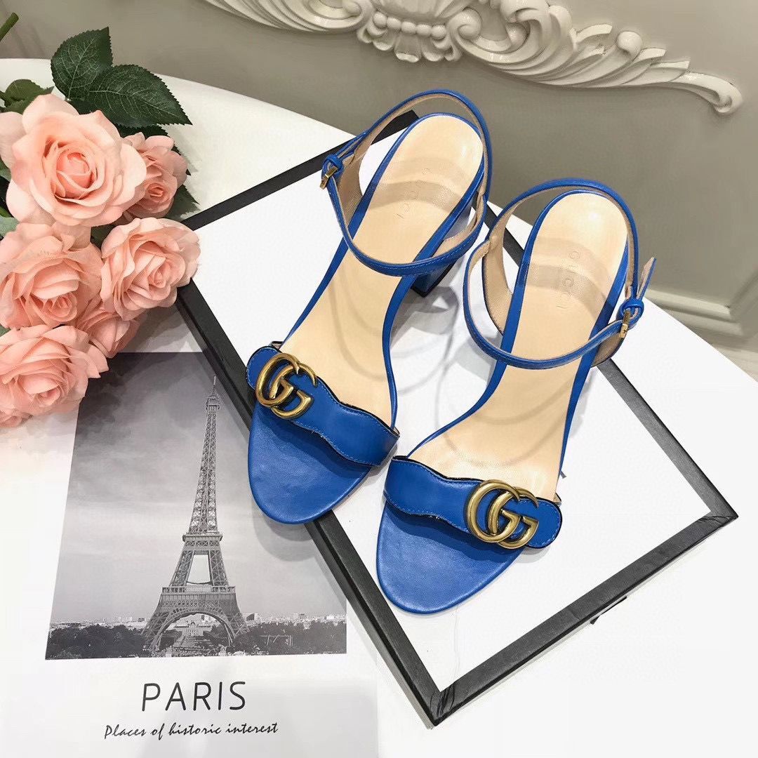 Gucci Sandals Shoes 1CM 7CM 10CM Heels GG6326 Blue