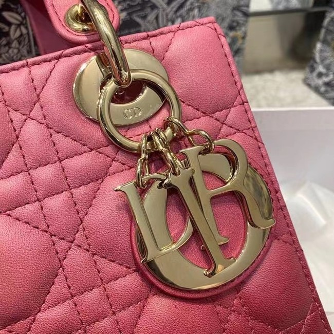 LADY DIOR MY ABCDIOR BAG Strawberry Pink Gradient Cannage Lambskin M0538OS