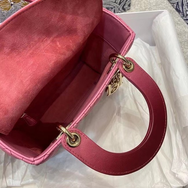 LADY DIOR MY ABCDIOR BAG Strawberry Pink Gradient Cannage Lambskin M0538OS