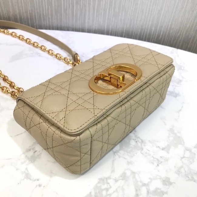 Dior SMALL DIOR CARO BAG Soft Cannage Calfskin M9241 Beige