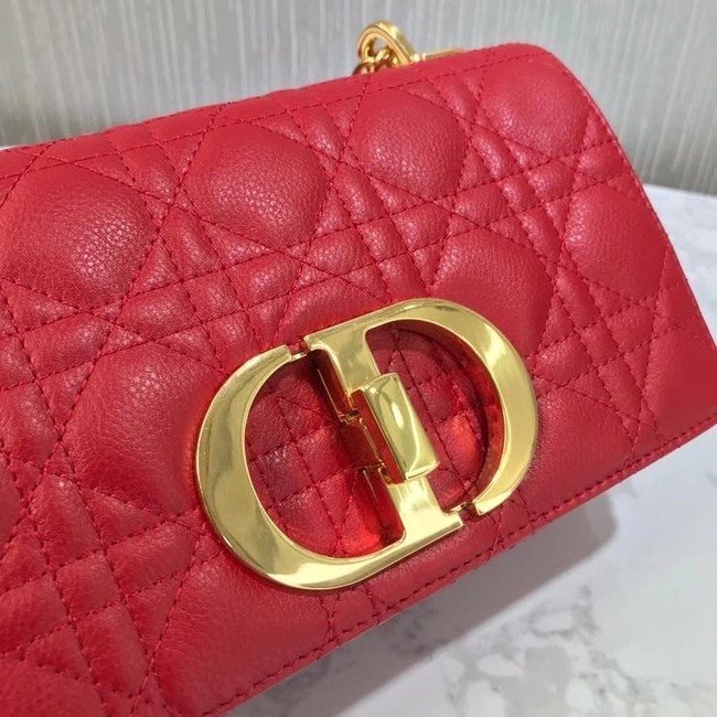 Dior SMALL DIOR CARO BAG Soft Cannage Calfskin M9241 red