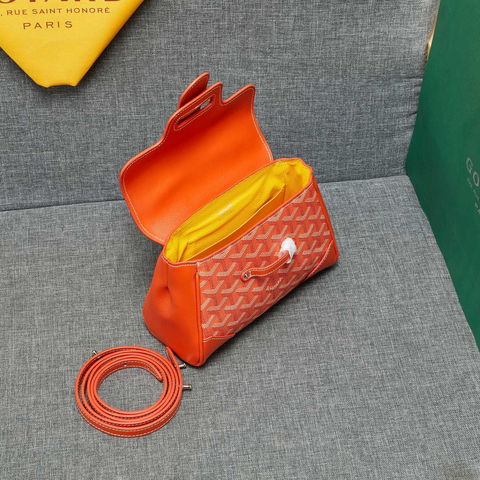 Goyard Y Doodling Calfskin Leather Tote Bag 99588 Orange