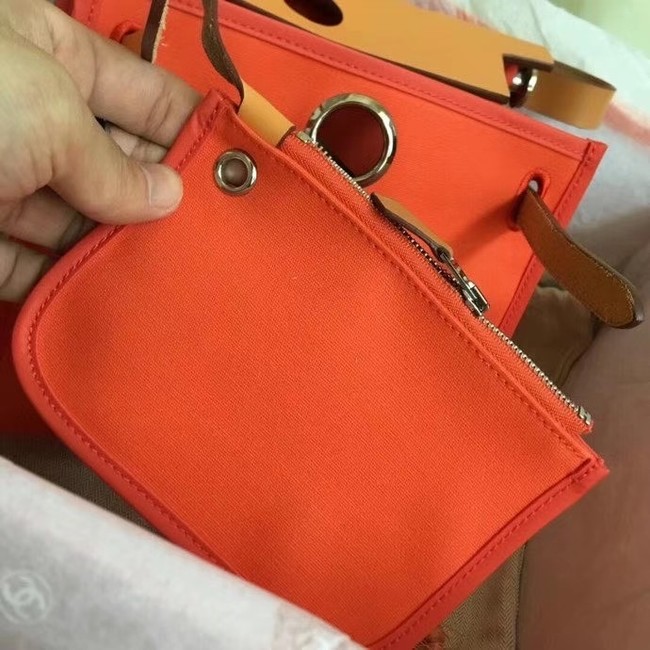 Hermes mini Herbag Original Canvas Leather & Calfskin 45987 orange&brown