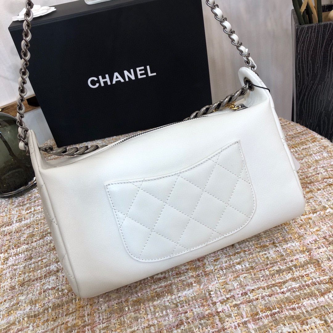 Chanel Original Leather Chain Shoulder Bag 1178 White