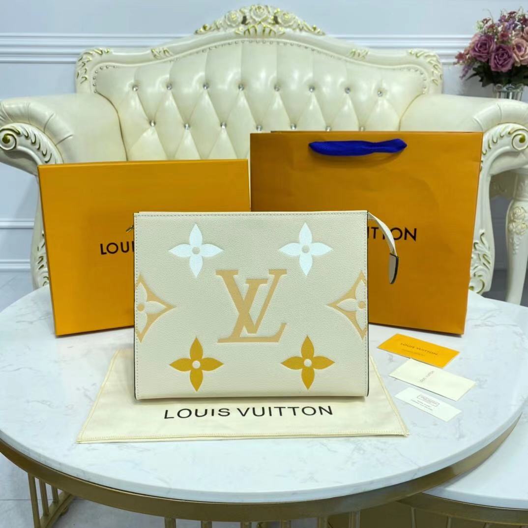 Louis Vuitton POCHETTE VOYAGE MM M80504 Cream & Saffron