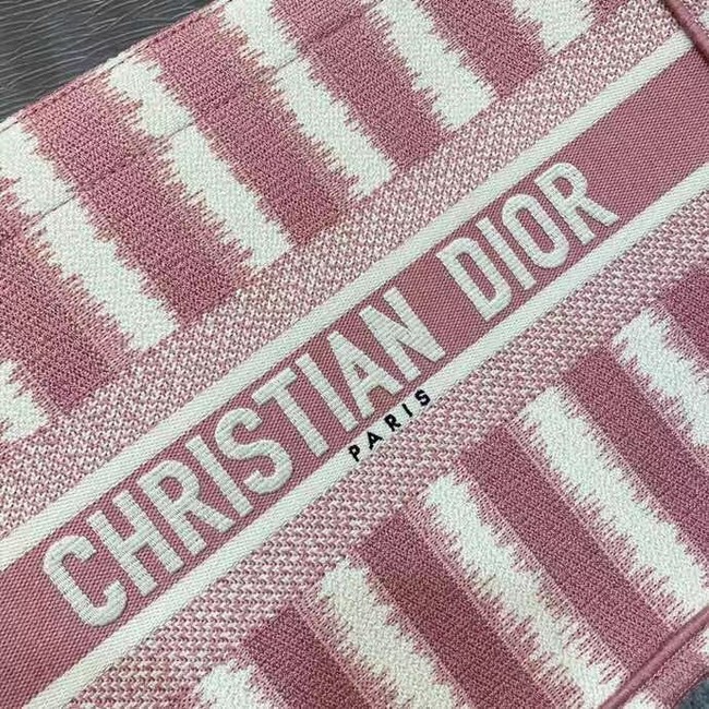 DIOR BOOK TOTE Pink D-Stripes Embroidery M1287