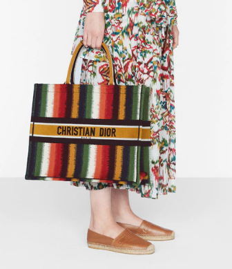 DIOR BOOK TOTE Multicolor D-Stripes Embroidery M1286Z