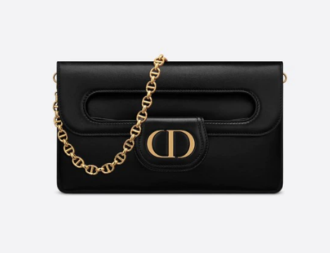 DIOR MEDIUM DIORDOUBLE BAG Black Smooth Calfskin M8641U