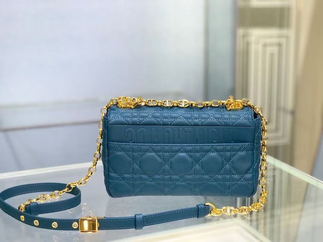 Dior SMALL DIOR CARO BAG Soft Cannage Calfskin M9241 Blue