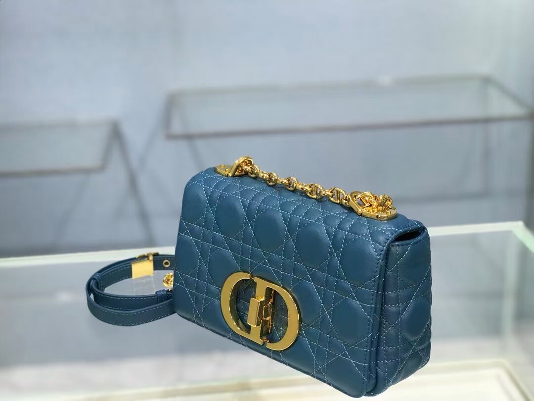 Dior SMALL DIOR CARO BAG Soft Cannage Calfskin M9241 Blue