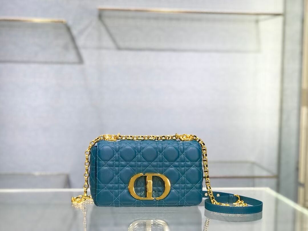 Dior SMALL DIOR CARO BAG Soft Cannage Calfskin M9241 Blue