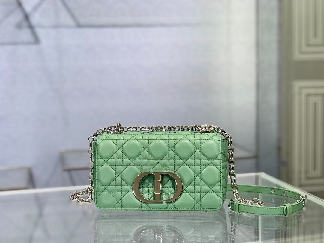 Dior SMALL DIOR CARO BAG Soft Cannage Calfskin M9241 green