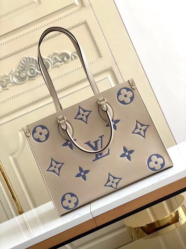 Louis Vuitton ONTHEGO MM M45494 Cream & blue