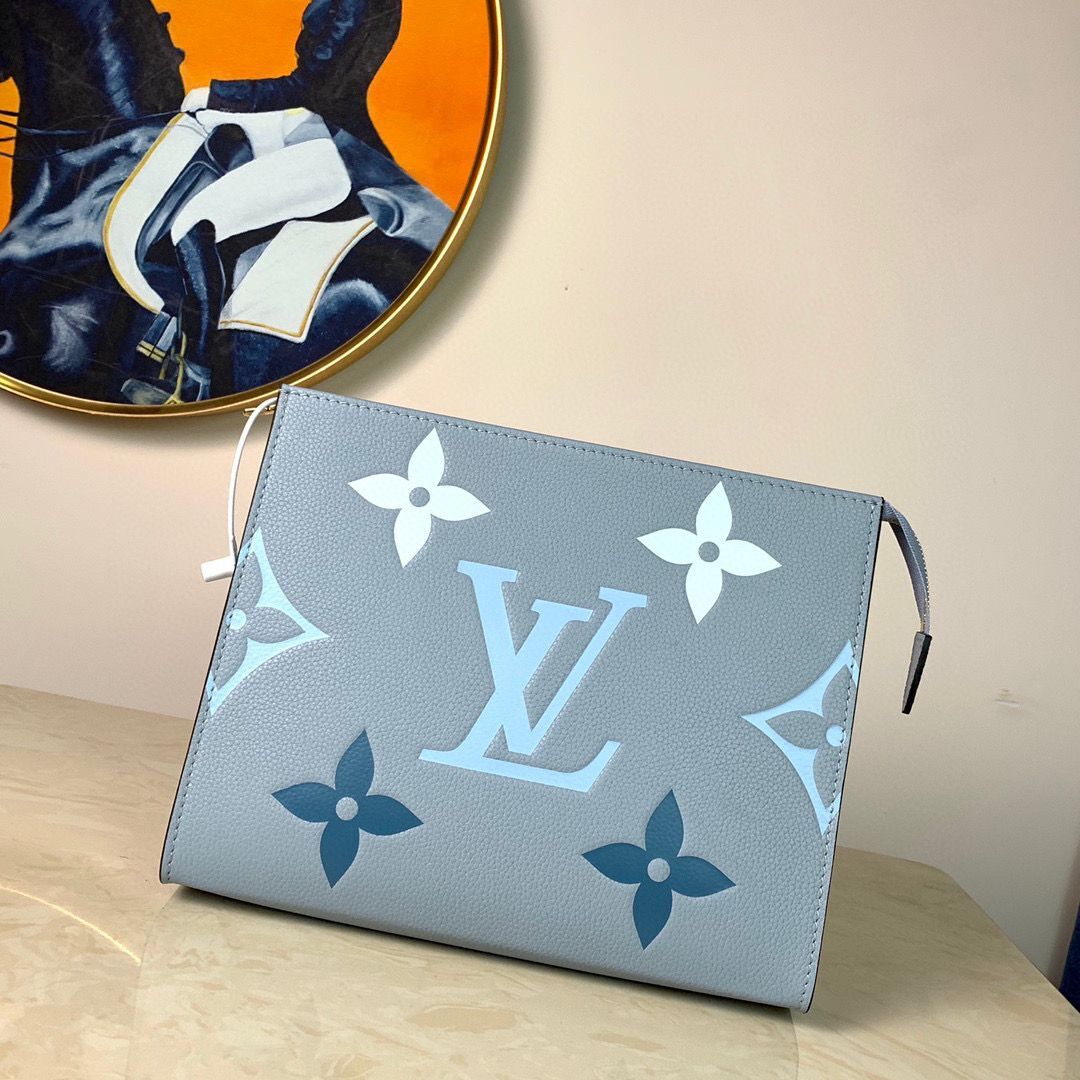 Louis Vuitton POCHETTE VOYAGE MM M80504 Blue & Saffron