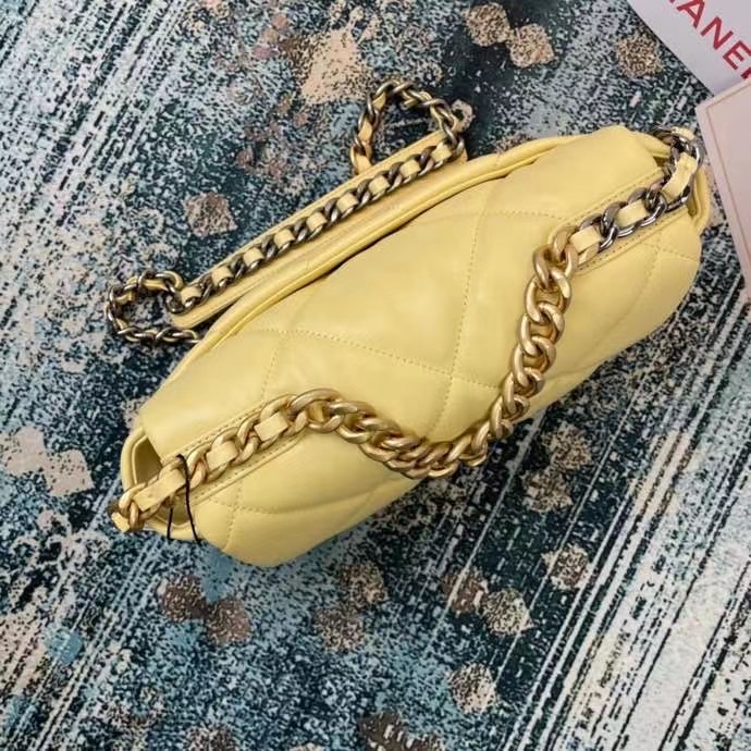 Chanel 19 flap bag AS1160 AS1161 AS1162 light yellow