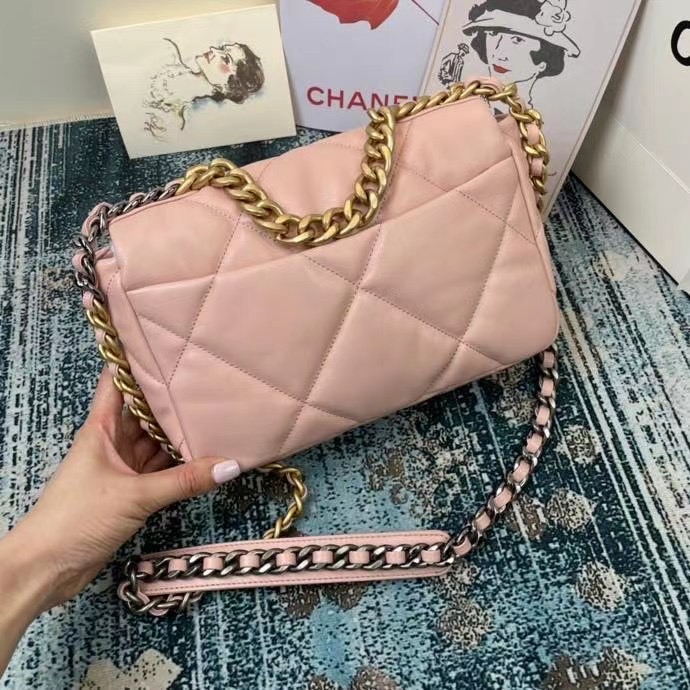 Chanel 19 flap bag AS1160 AS1161 AS1162 pink