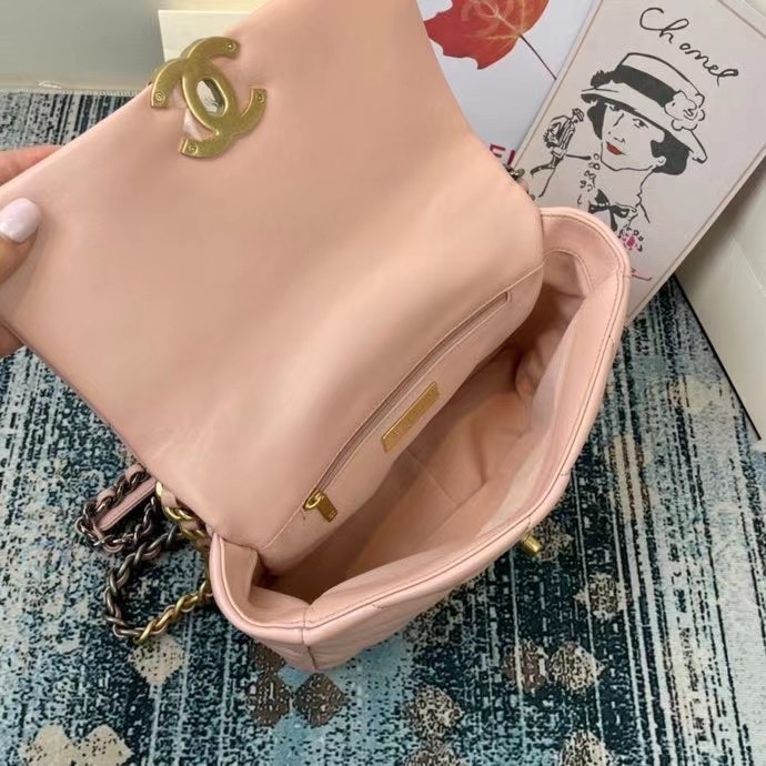 Chanel 19 flap bag AS1160 AS1161 AS1162 pink