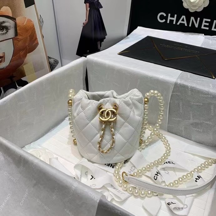 Chanel mini drawstring bag AS2529 white