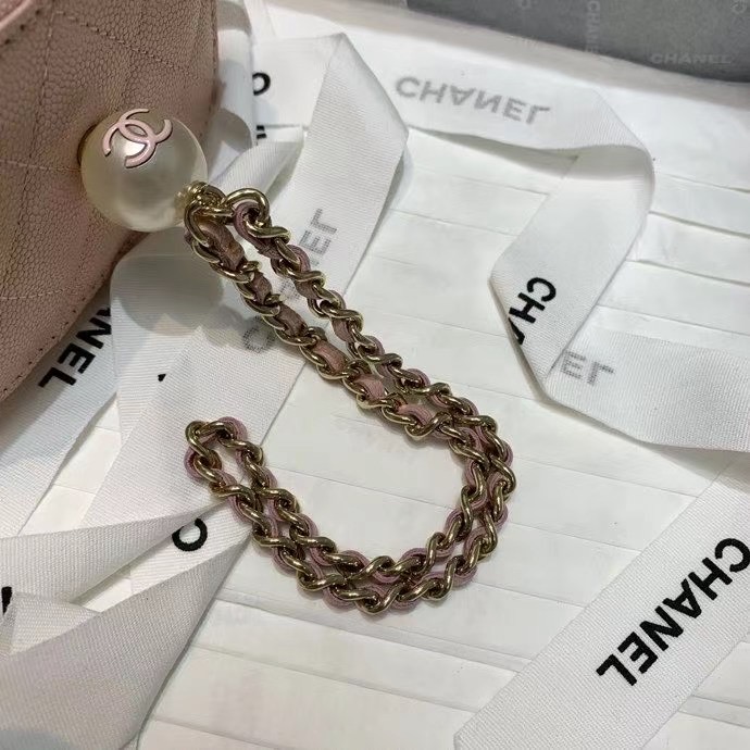 chanel small vanity with chain AP2118 pink