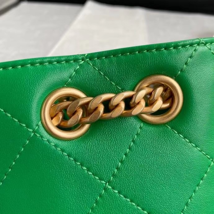 Chanel Lambskin bucket bag AS2381 green