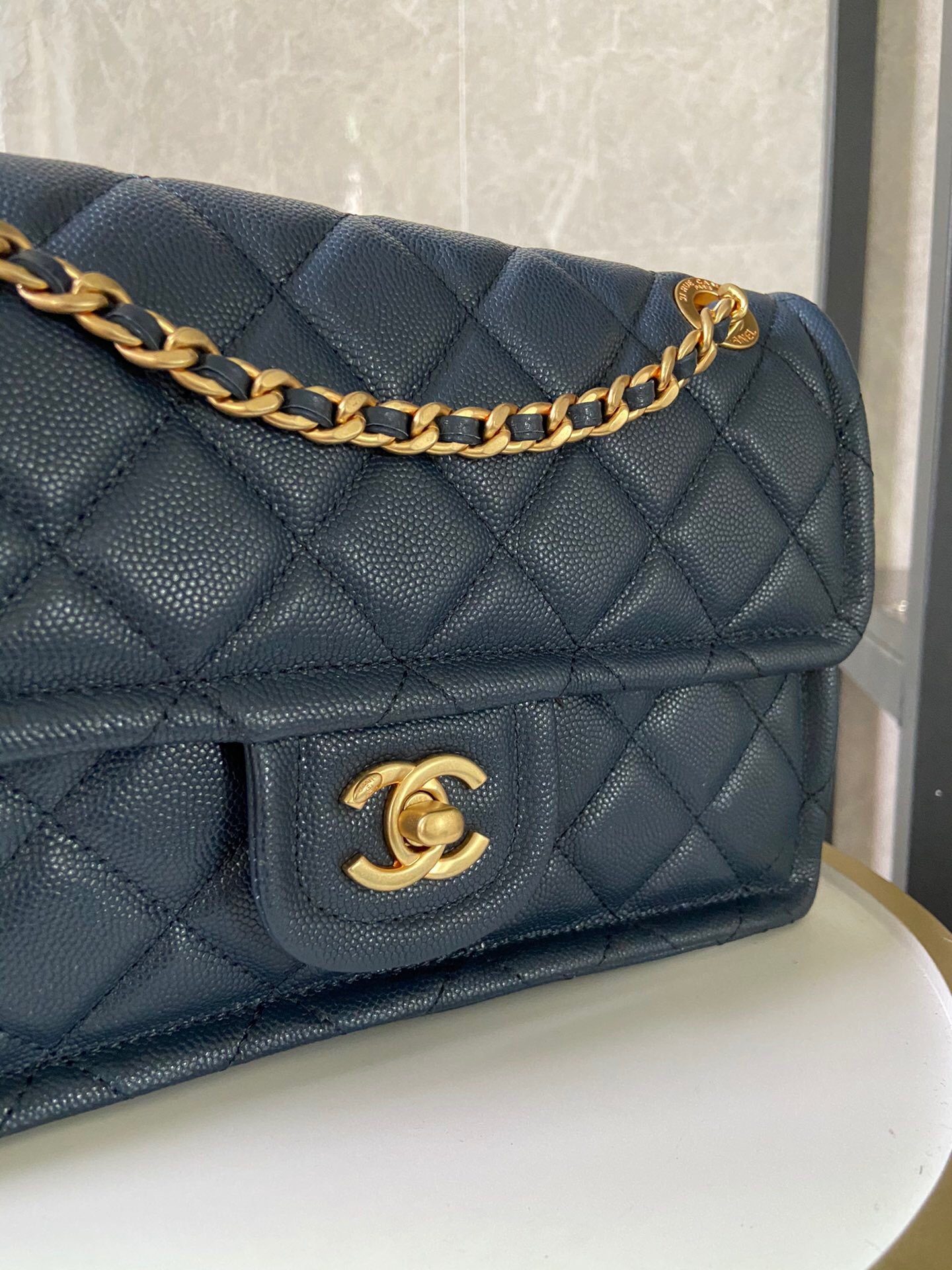 Chanel flap bag Grained Calfskin AS2357 Royal Blue