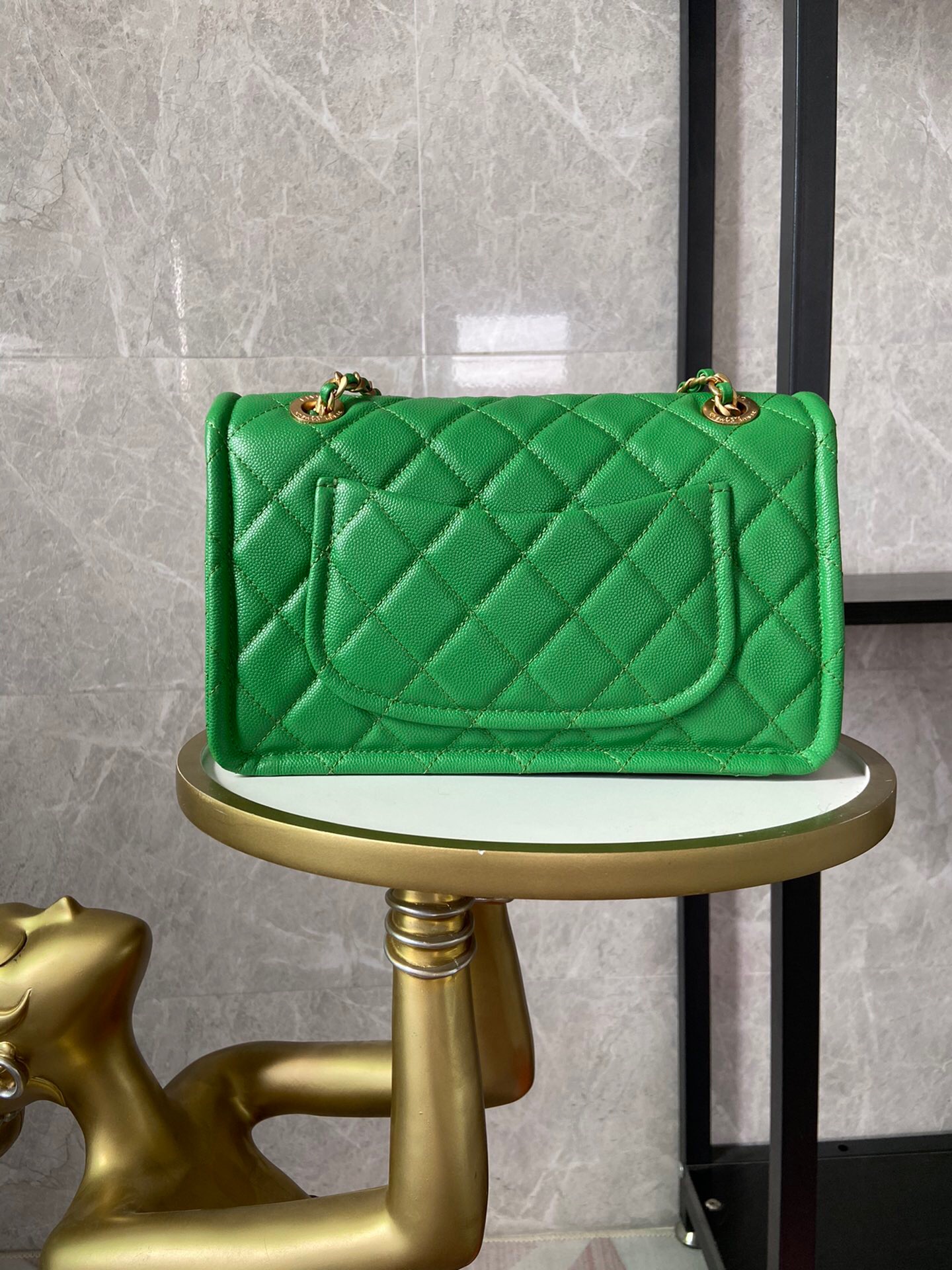 Chanel flap bag Grained Calfskin AS2357 green