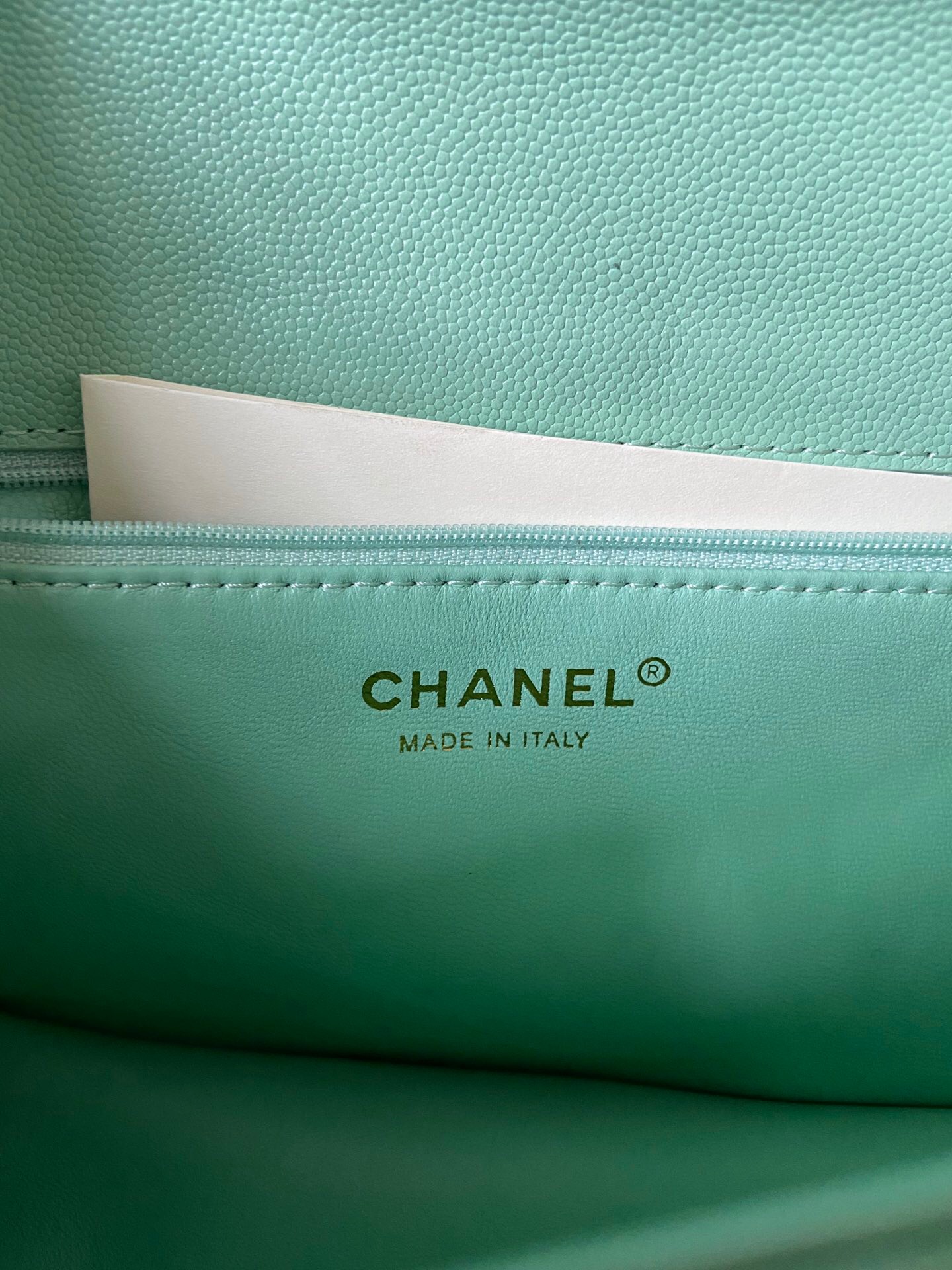 Chanel flap bag Grained Calfskin AS2357 light green